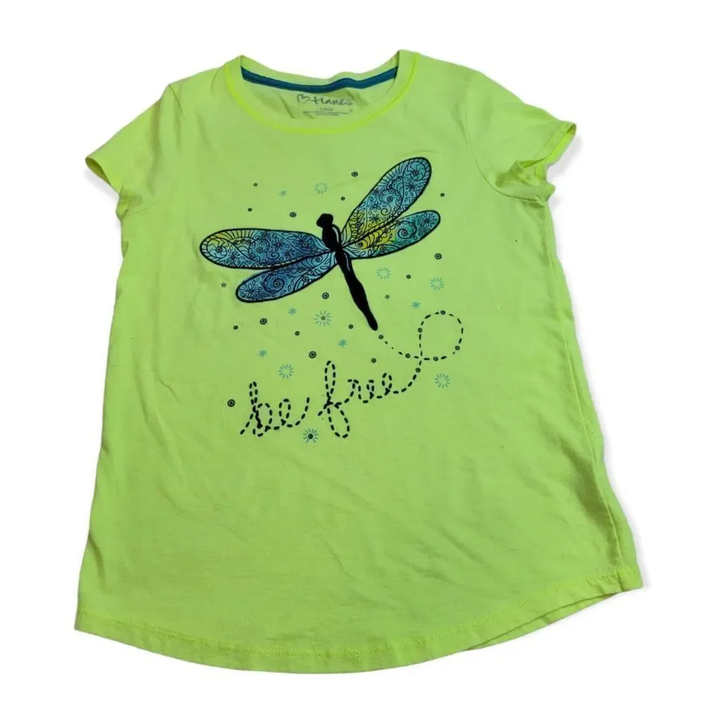 Hanes florescent butterfly shirt L